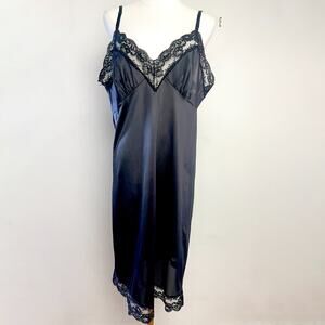 Vintage Satin Lace Babydoll Slip Dress Nightgown Sz M Coquette Lingerie Feminine